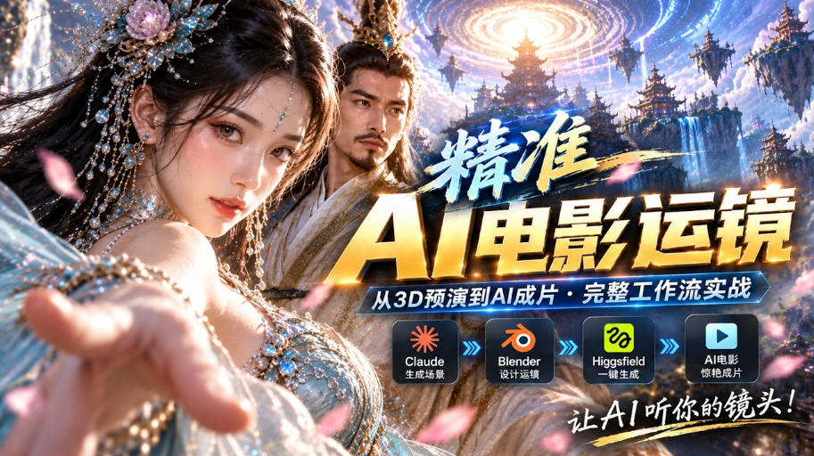 AI视频终于能精准运镜了！Claude+Blender+Higgsfield免费插件实测-韬哥副业项目资源网
