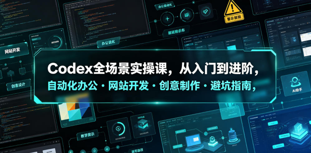 Codex全场景实操课，从入门到进阶，自动化办公・网站开发・创意制作・避坑指南，全流程教学-韬哥副业项目资源网