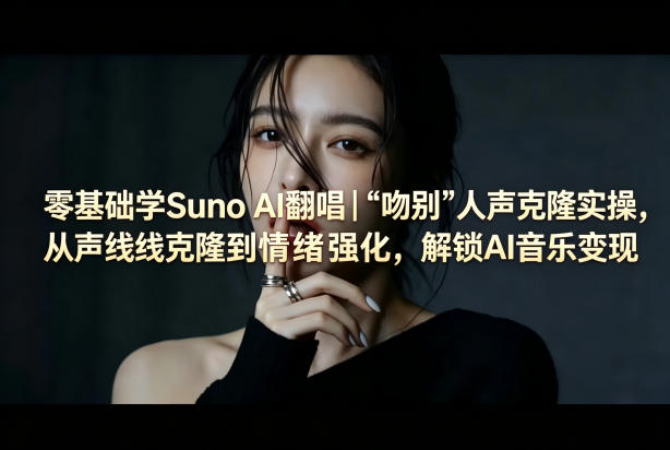 零基础学Suno AI翻唱|《吻别》人声克隆实操,从声线克隆到情绪强化,解锁AI音乐变现-韬哥副业项目资源网
