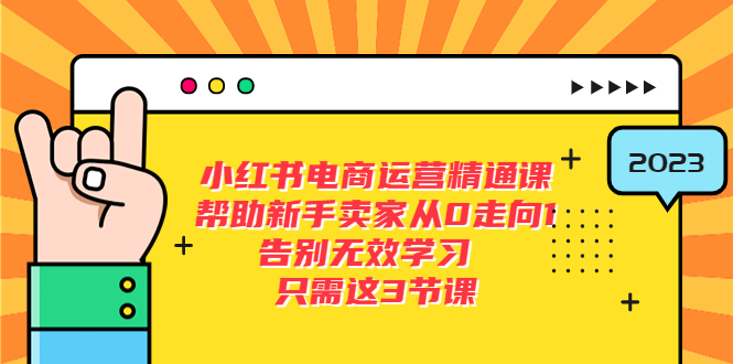 （5764期）小红书电商·运营精通课，帮助新手卖家从0走向1 告别无效学习（7节视频课）-韬哥副业项目资源网