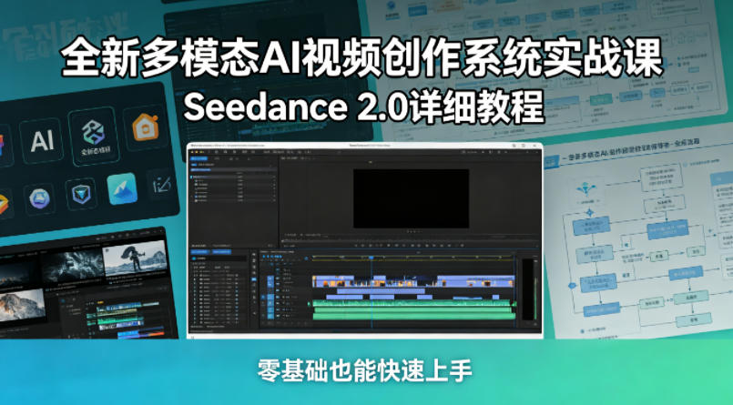 全新多模态AI视频创作系统实战课，Seedance 2.0详细教程，零基础也能快速上手-韬哥副业项目资源网