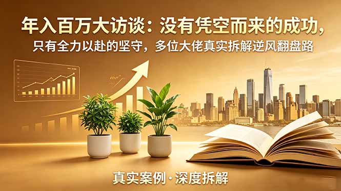 年入百万大访谈-更新:没有凭空而来的成功,只有全力以赴的坚守,多位大佬真实拆解逆风翻盘路-韬哥副业项目资源网