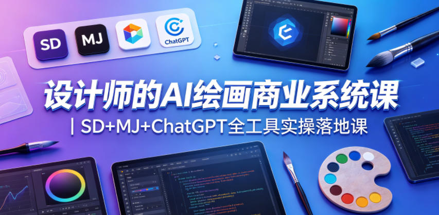 设计师的AI绘画商业系统课｜SD+MJ+ChatGPT全工具实操落地课-韬哥副业项目资源网
