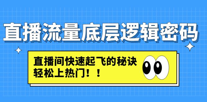 （4756期）直播流量底层逻辑密码：直播间快速起飞的秘诀，轻松上热门-韬哥副业项目资源网