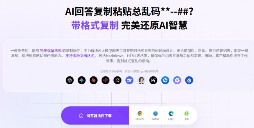 你的AI回答内容复制格式总乱码？完美一键保留原格式复制，办公宝藏浏览器插件Copy With Format-韬哥副业项目资源网