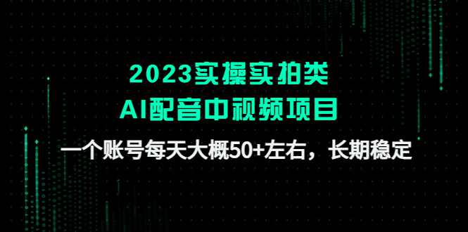 （4674期）2023实操实拍类AI配音中视频项目，一个账号每天大概50+左右，长期稳定-韬哥副业项目资源网