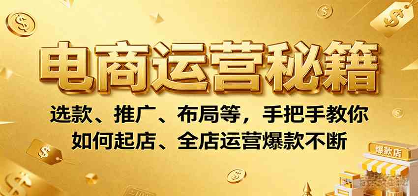 电商运营秘籍：选款、推广、布局等，手把手教你如何起店、全店运营爆款不断-韬哥副业项目资源网