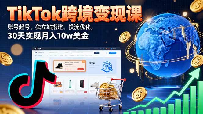 （16034期）TikTok跨境变现课：账号起号、独立站搭建、投流优化，30天实现月入10w美金-韬哥副业项目资源网