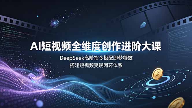 AI短视频全维度创作进阶大课,DeepSeek高阶指令搭配即梦特效,搭建短视频变现闭环体系-韬哥副业项目资源网