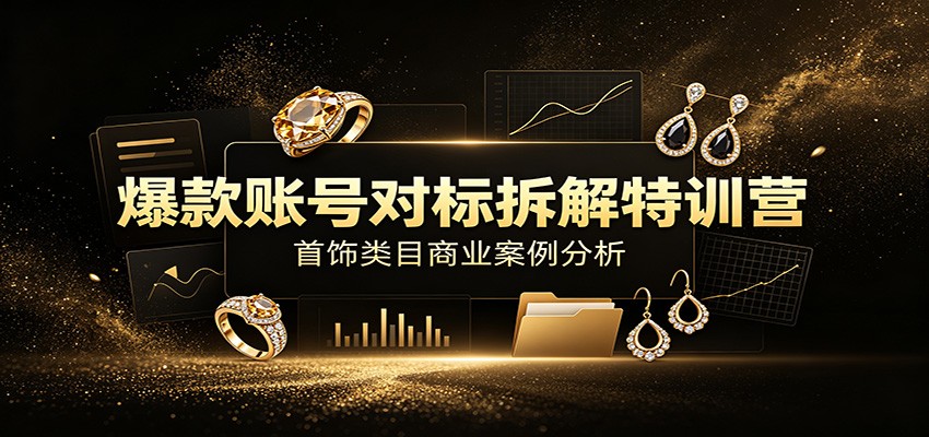 爆款账号对标拆解特训营：首饰类目商业案例分析，配套完整资料内容-韬哥副业项目资源网