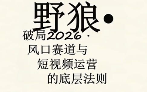 野狼团队·多平台实操运营课，覆盖AI口播、服装、好物、漫剪等热门玩法(更新4月29日)-韬哥副业项目资源网