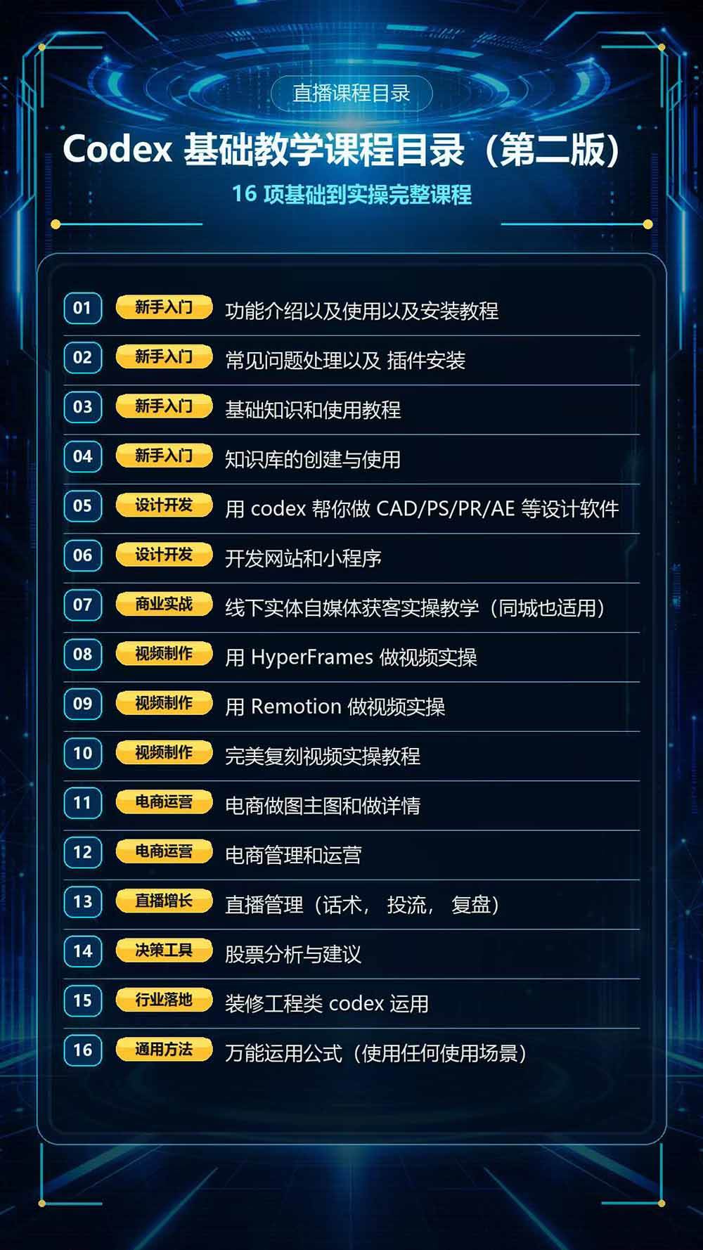 （20089期）Codex全场景系统实操课-第2期：从安装插件、知识库到设计视频、电商直播与网站开发，掌握AI真实业务落地完整流程-韬哥副业项目资源网