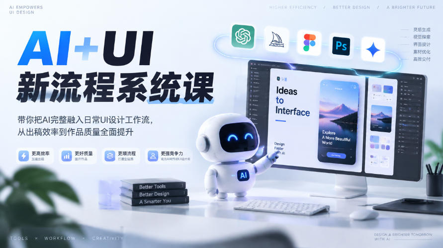 【无水印】AI+UI新流程系统课,带你把AI完整融入日常UI设计工作流,从出稿效率到作品质量全面提升(2026第4期)-韬哥副业项目资源网
