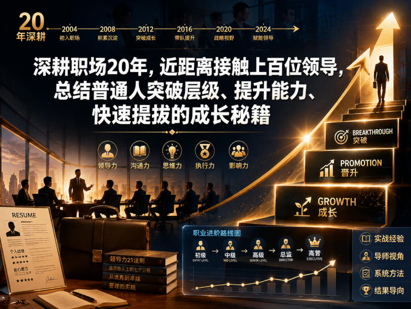 付费文章：深耕职场20年，近距离接触上百位领导，总结普通人突破层级、提升能力、快速提拔的成长秘籍(全网独家干货)-韬哥副业项目资源网