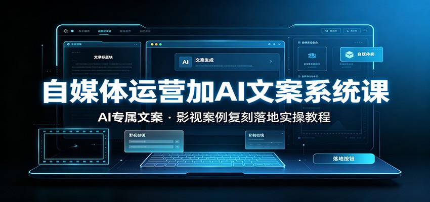 自媒体运营加AI文案系统课：：AI专属文案，影视案例复刻落地实操教程-韬哥副业项目资源网