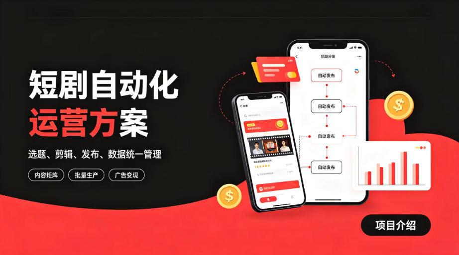 快手全自动短剧矩阵项目｜自动化分发，流量持续变现【揭秘】-韬哥副业项目资源网