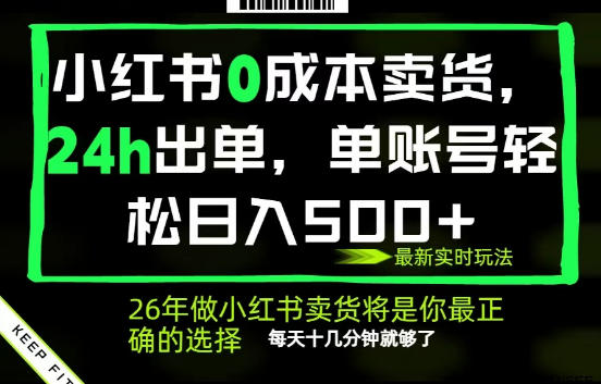 小红书0成本AI卖货,24小时出单,全流程托管,保底日入500+,每天十几分钟就够了【揭秘】-韬哥副业项目资源网