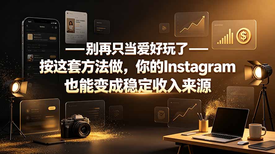 别再只当爱好玩了——按这套方法做，你的Instagram也能变成稳定收入来源-韬哥副业项目资源网