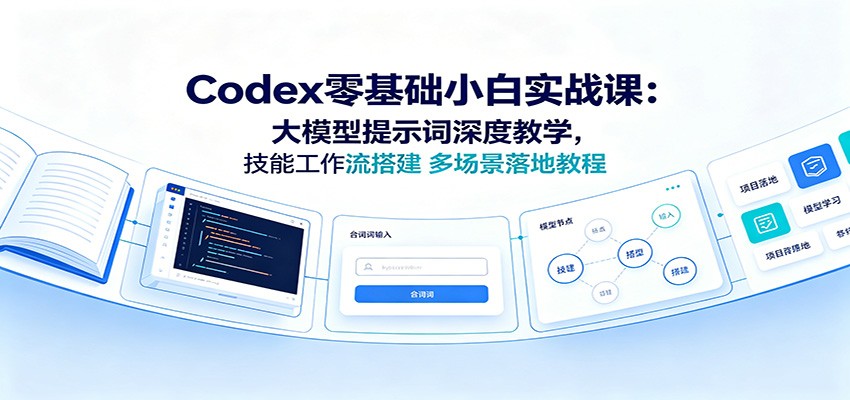 Codex零基础小白实战课：大模型提示词深度教学，技能工作流搭建多场景落地教程-韬哥副业项目资源网