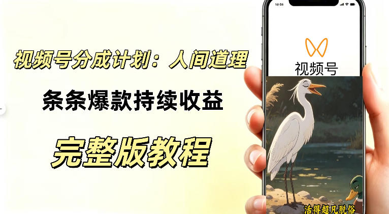 视频号新玩法之AI动漫画风励志视频，不用会画画、不用拍摄，持续化收益，详细拆解-韬哥副业项目资源网