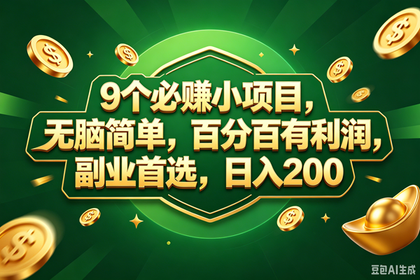 （18950期）9个必赚的小项目，百分百赚元子，无脑简单，副业首选，日入300+-韬哥副业项目资源网