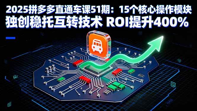 （16020期）2025拼多多直通车课51期：15个核心操作模块 独创稳托互转技术 ROI提升400%-韬哥副业项目资源网