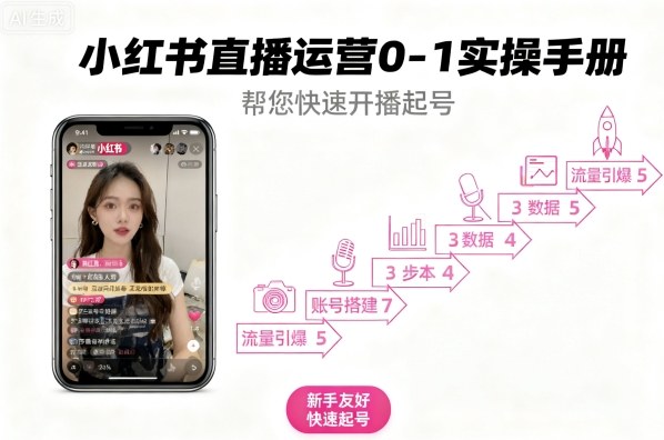 小红书直播运营0-1实操手册，帮您快速开播起号-韬哥副业项目资源网