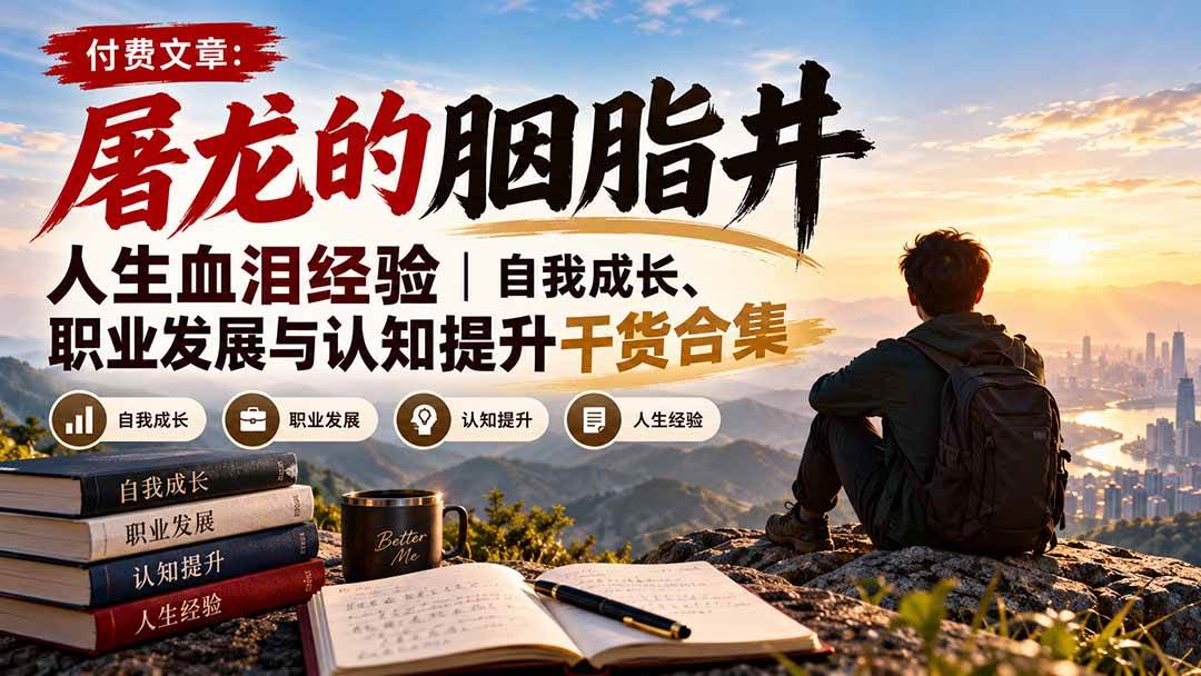 （20943期）付费文章：屠龙的胭脂井人生血泪经验｜自我成长、职业发展与认知提升干货合集-韬哥副业项目资源网