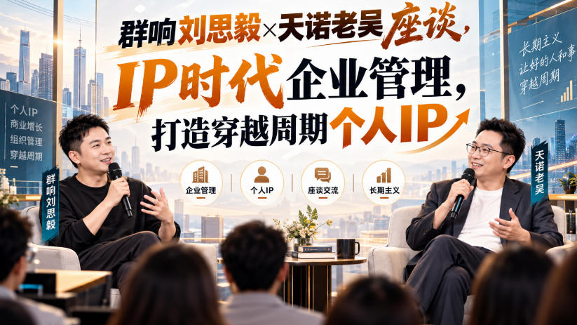群响刘思毅×天诺老吴座谈，IP时代企业管理，打造穿越周期个人IP-韬哥副业项目资源网