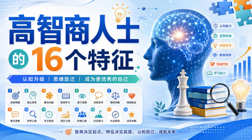 付费文章:高智商人士的16个特征-韬哥副业项目资源网