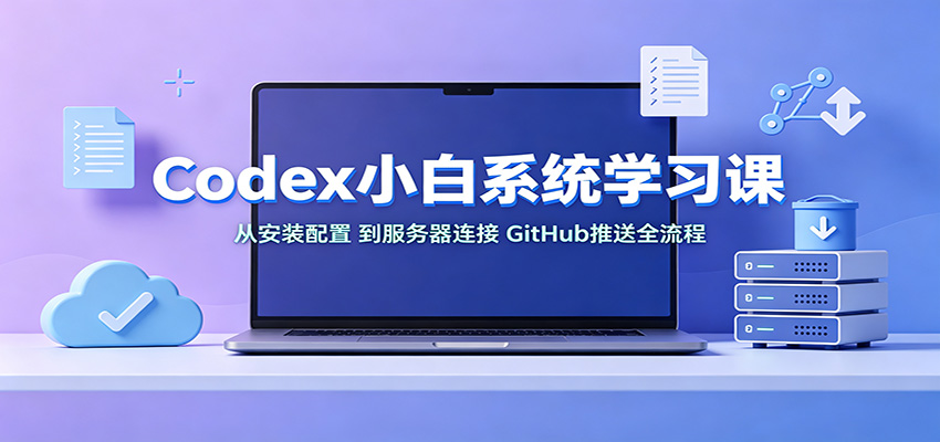Codex小白系统学习课：小从安装配置，到服务器连接、GitHub推送全流程-韬哥副业项目资源网