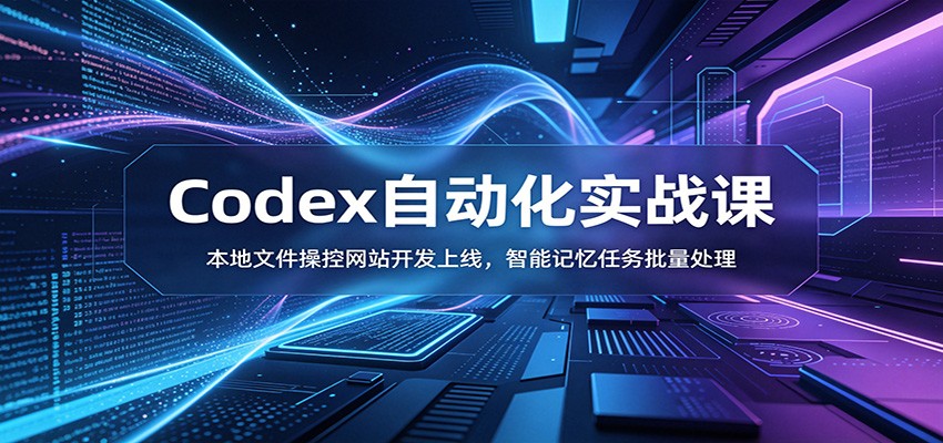 Codex自动化实战课:本地文件操控网站开发上线,智能记忆任务批量处理-韬哥副业项目资源网