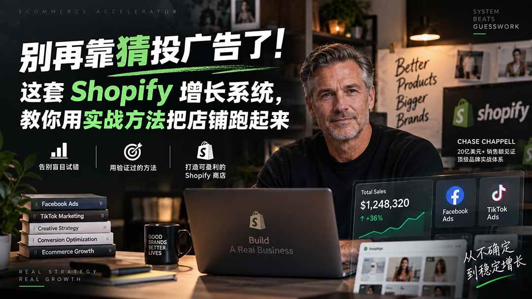 （20367期）别再靠猜投广告了！这套 Shopify 增长系统，教你用实战方法把店铺跑起来【原创双语字幕】-韬哥副业项目资源网