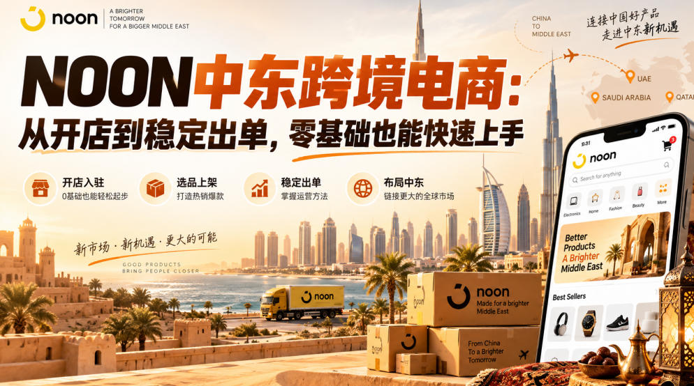 NOON中东跨境电商：从开店到稳定出单，零基础也能快速上手（更新2026）-韬哥副业项目资源网