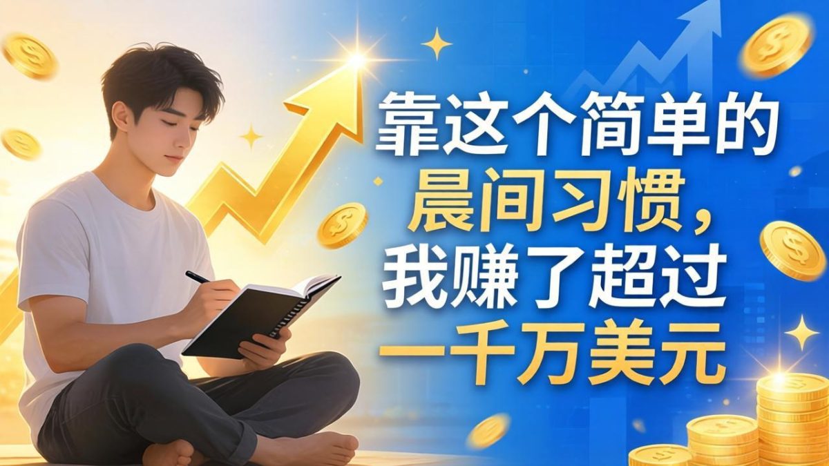 付费文章：靠这个简单的晨间习惯，我赚了超过一千万美元-韬哥副业项目资源网